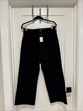 Black Curvy, Cropped, Wide-Leg Jeans from J. Crew